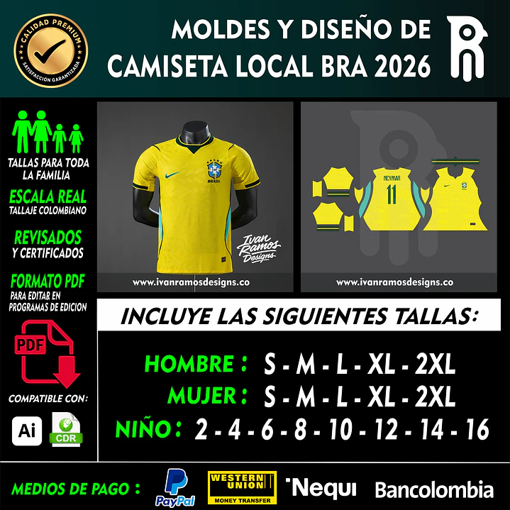 Molde de CAMISETA LOCAL BRASIL 2026