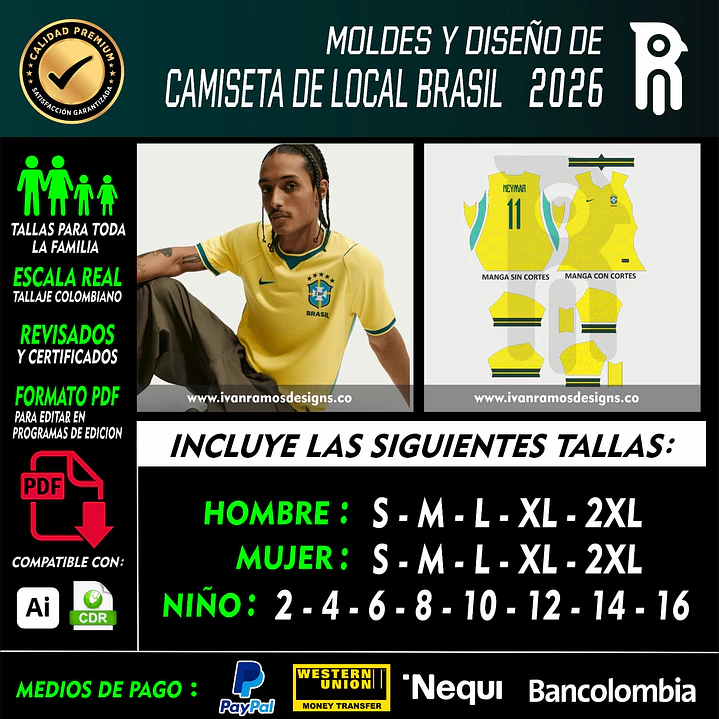 MOLDES Y DISEÑO DE CAMISETA LOCAL BRASIL 2026 1