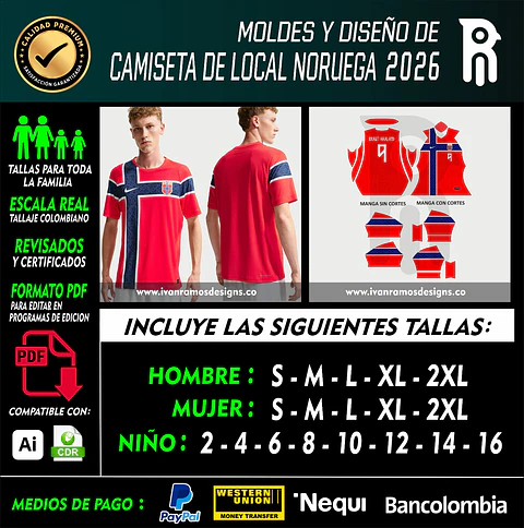MOLDES Y DISEÑO DE CAMISETA LOCAL NORUEGA 2026