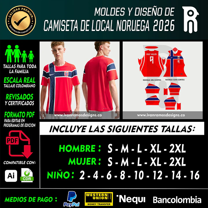 MOLDES Y DISEÑO DE CAMISETA LOCAL NORUEGA 2026 1