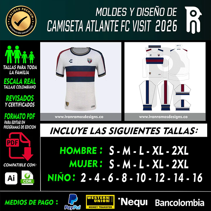 MOLDES Y DISEÑO DE CAMISETA ATLANTE FC VISITA 2026 1