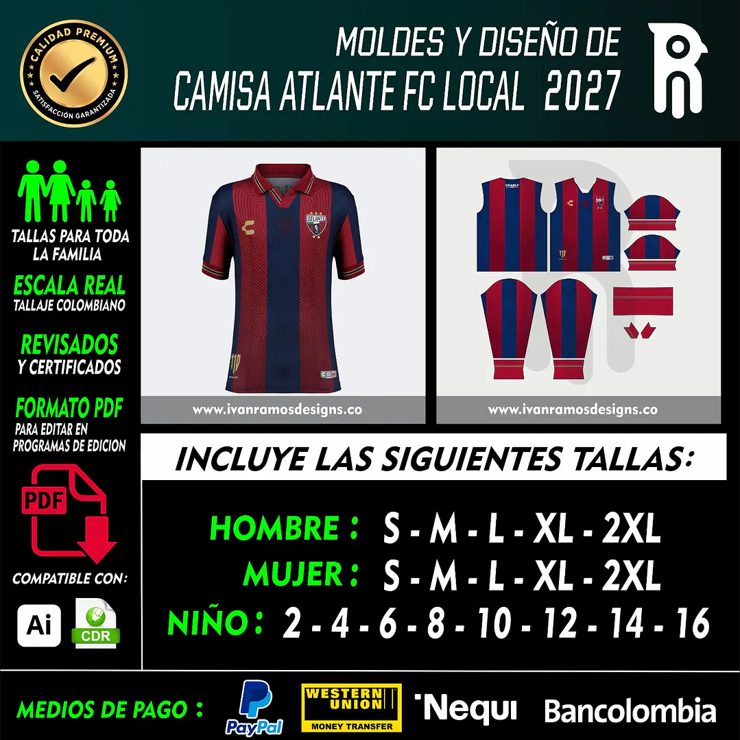 MOLDES Y DISEÑO DE CAMISETA ATLANTE FC LOCAL 2027 1