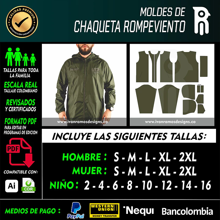 MOLDES DE CHAQUETA ROMPEVIENTO 1