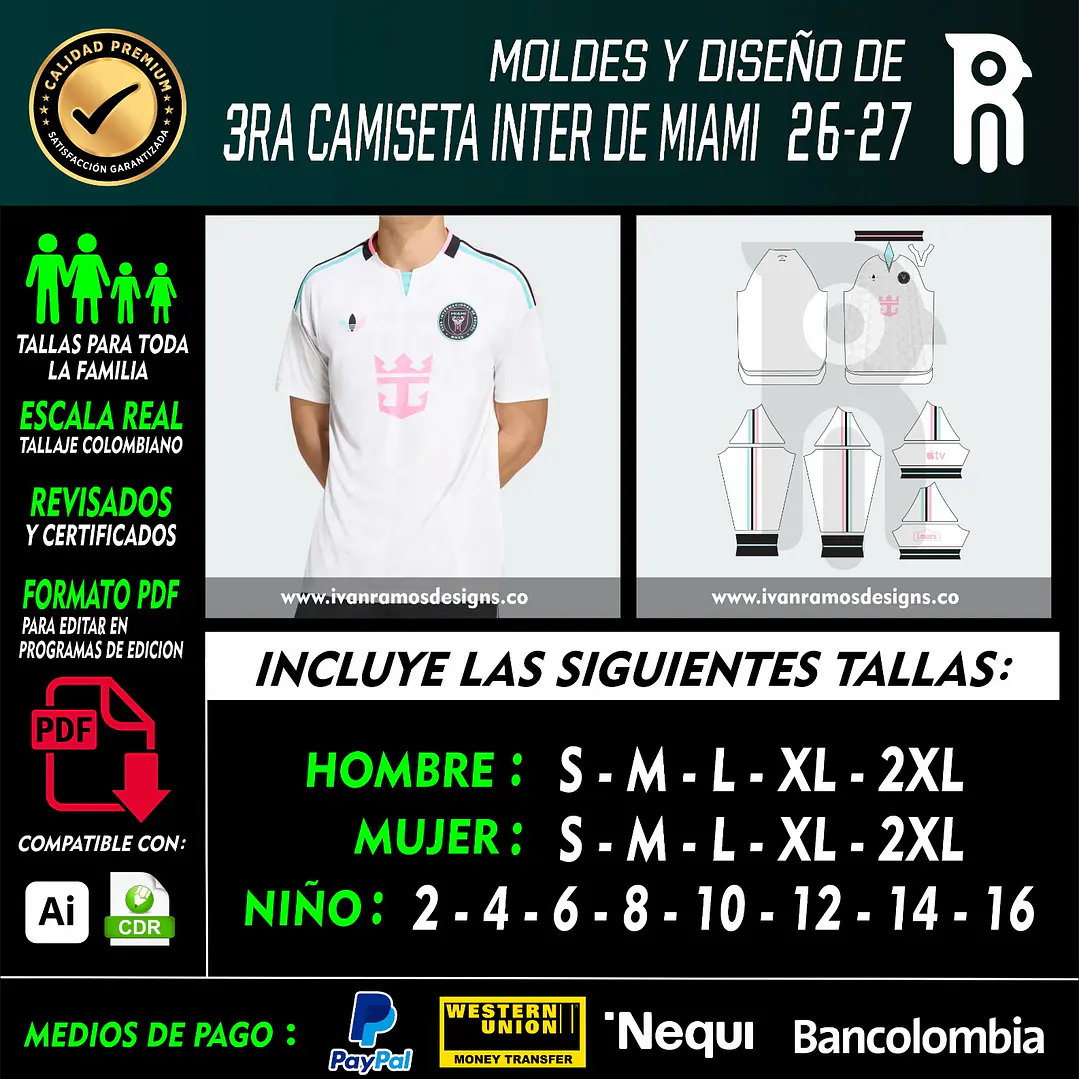 Moldes y diseño de 3RA CAMISETA INTER DE MIAMI 26-27 1