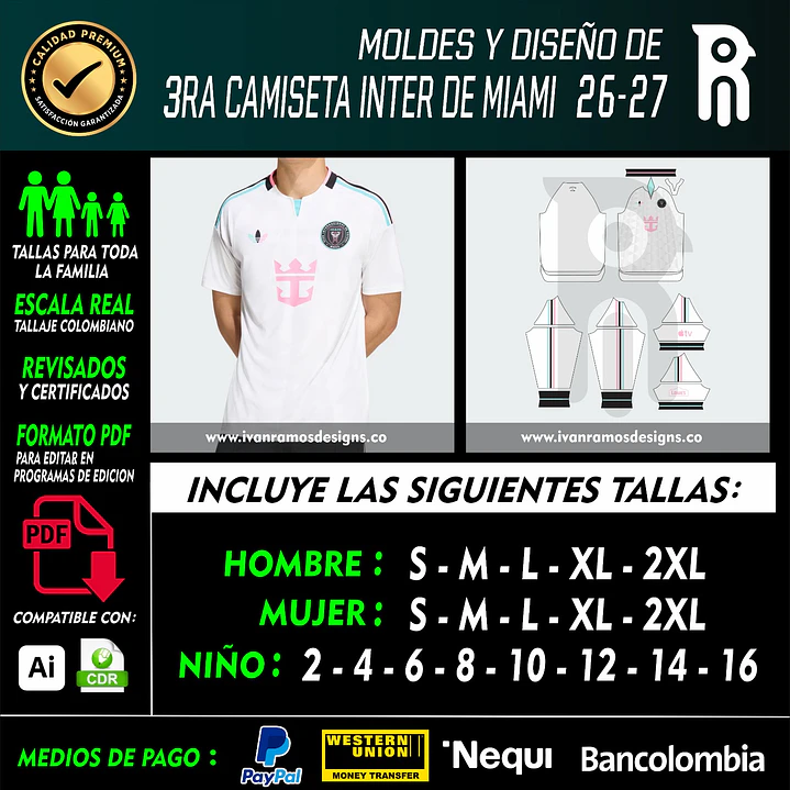 Moldes y diseño de 3RA CAMISETA INTER DE MIAMI 26-27 1