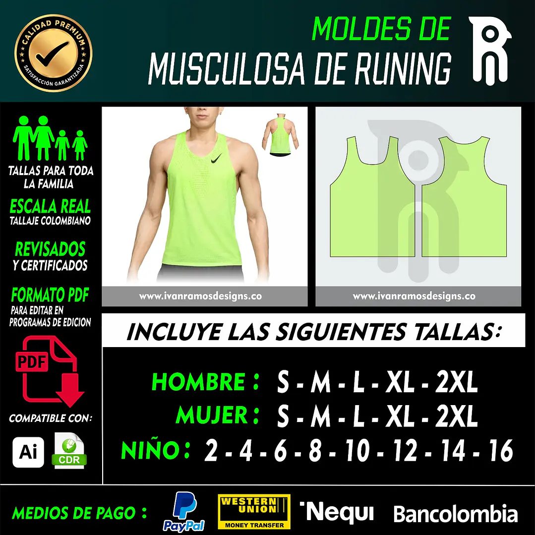 Moldes de MUSCULOSA DE RUNNING 1