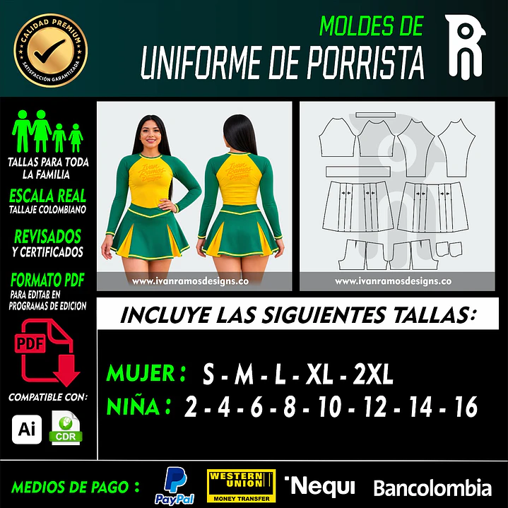 Moldes de UNIFORME DE PORRISTA 1