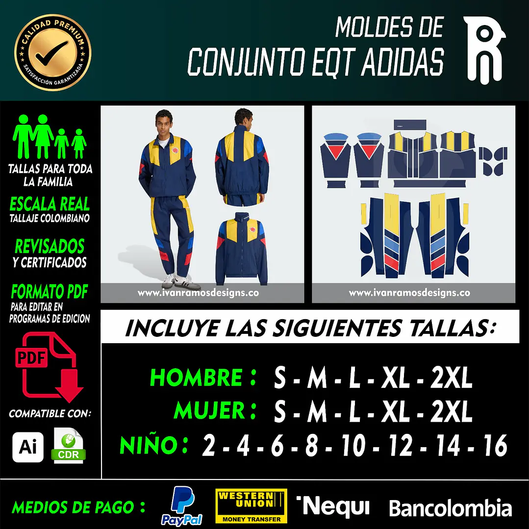 Moldes de CONJUNTO EQT ADIDAS 1