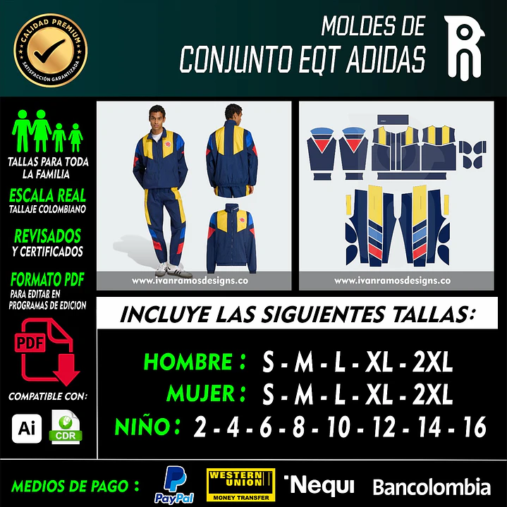 Moldes de CONJUNTO EQT ADIDAS 1