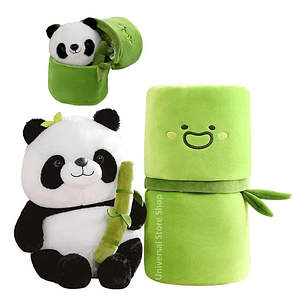 Osito Panda Bambú Peluche Oso Kawaii Almohada Niño Adulto