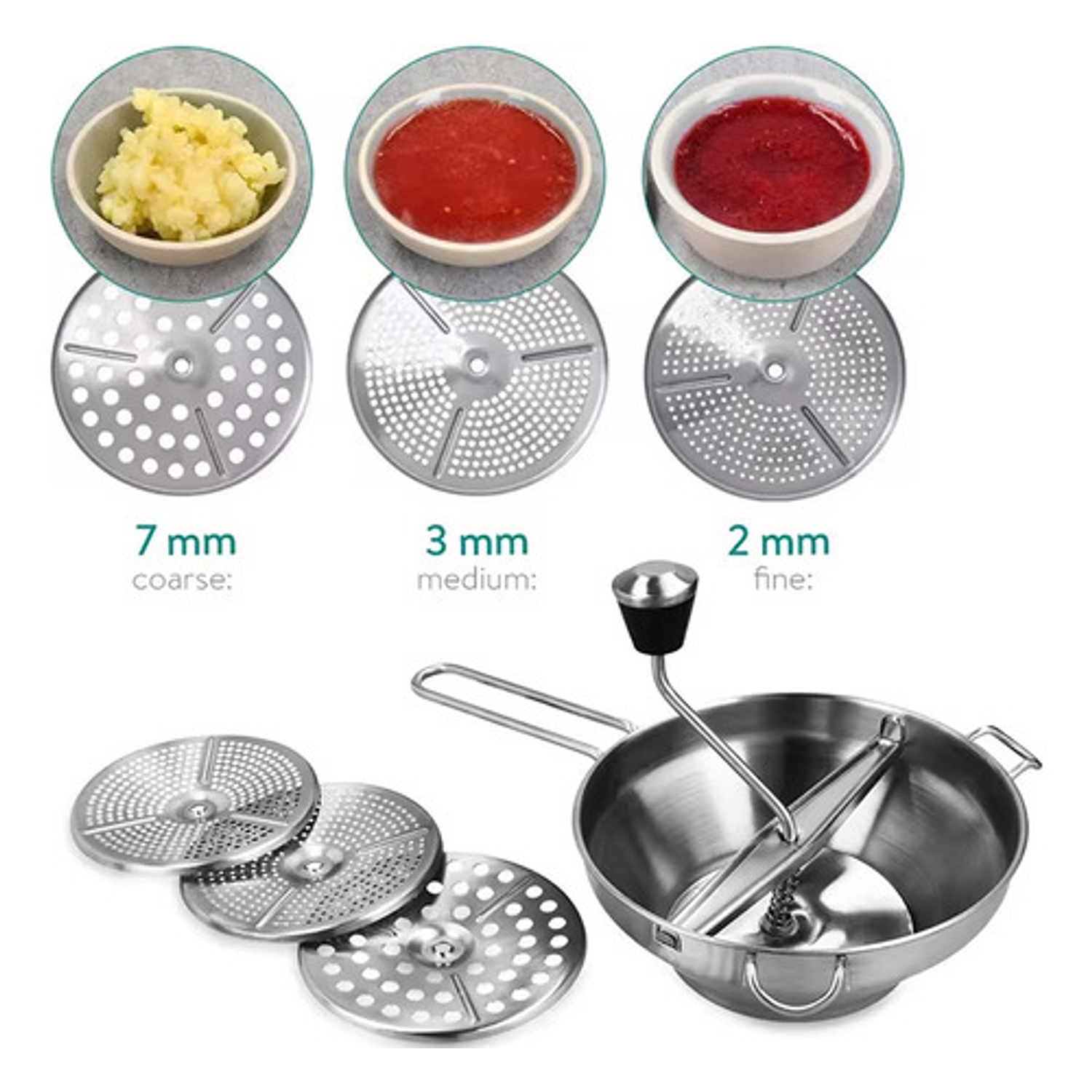 Moledor Manual Cocina Triturador Pica Fruta Papa Ajo Verdura 5