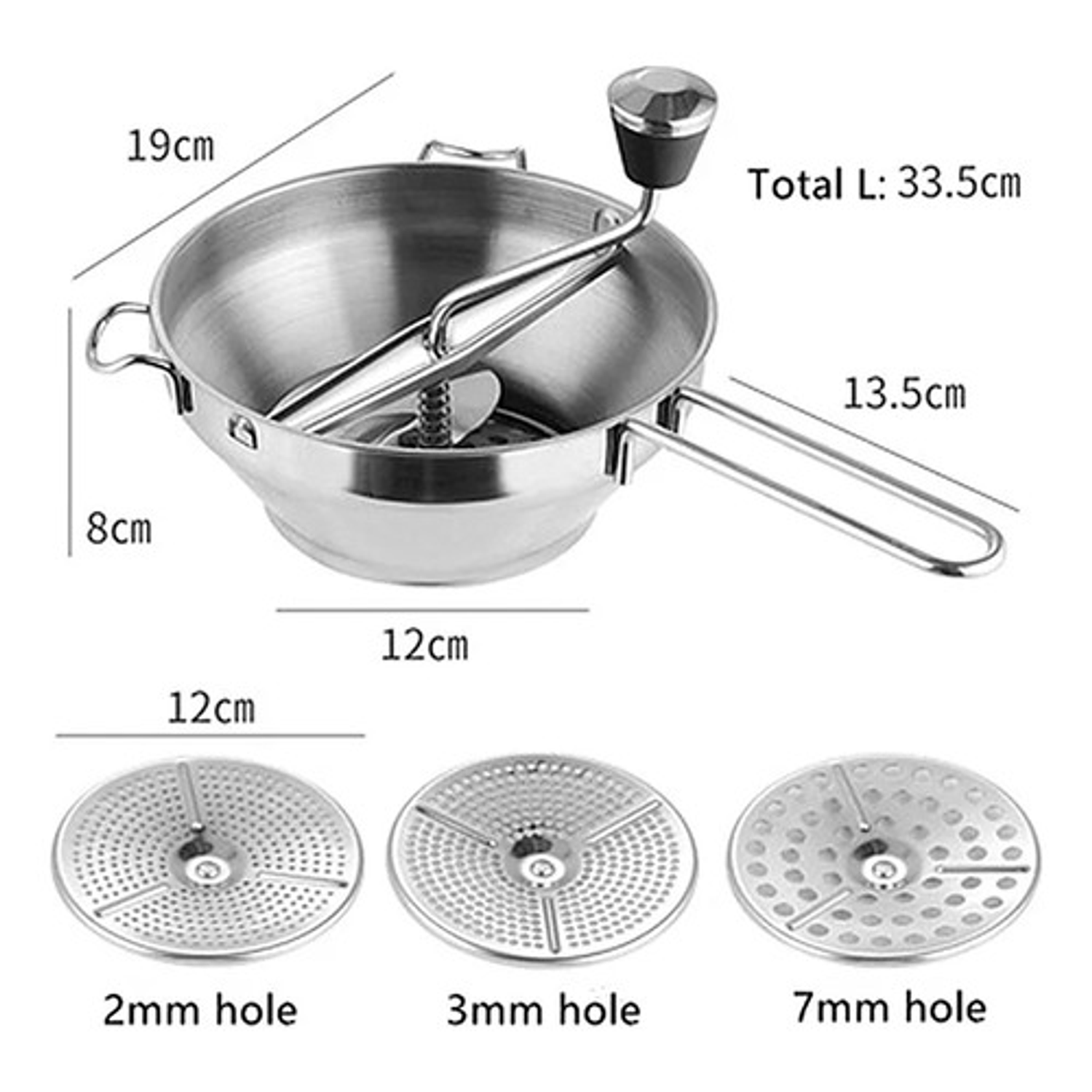 Moledor Manual Cocina Triturador Pica Fruta Papa Ajo Verdura 8