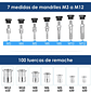 110pc Remachadora Tuerca Mandril M3 A M12 Remache Ciego - Miniatura 2