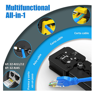 Crimpeadora Ez Rj45 +50 Conector Cat6 Prensa Anticorte