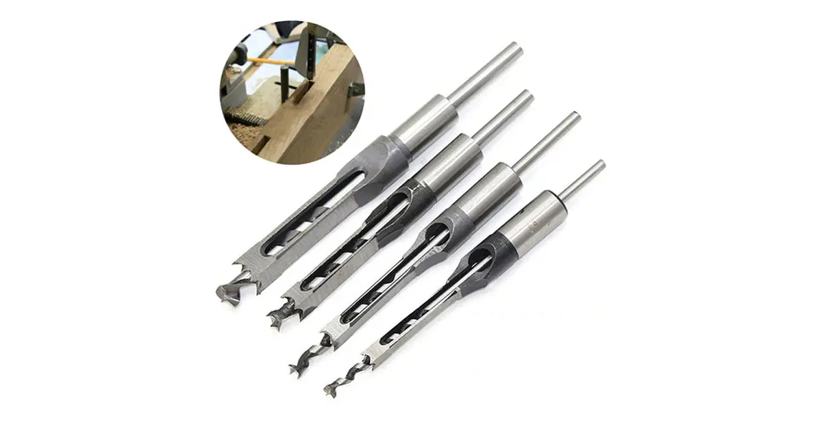 Set 4 Brocas Cuadrada Cincel Mortaja Formón