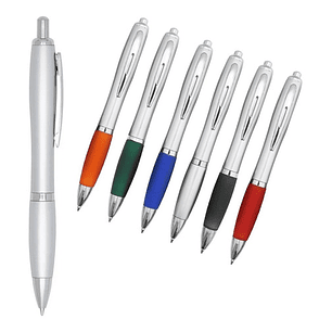 50x Lápiz Bolígrafo Promocional Serigrafía Tinta Azul / Gris