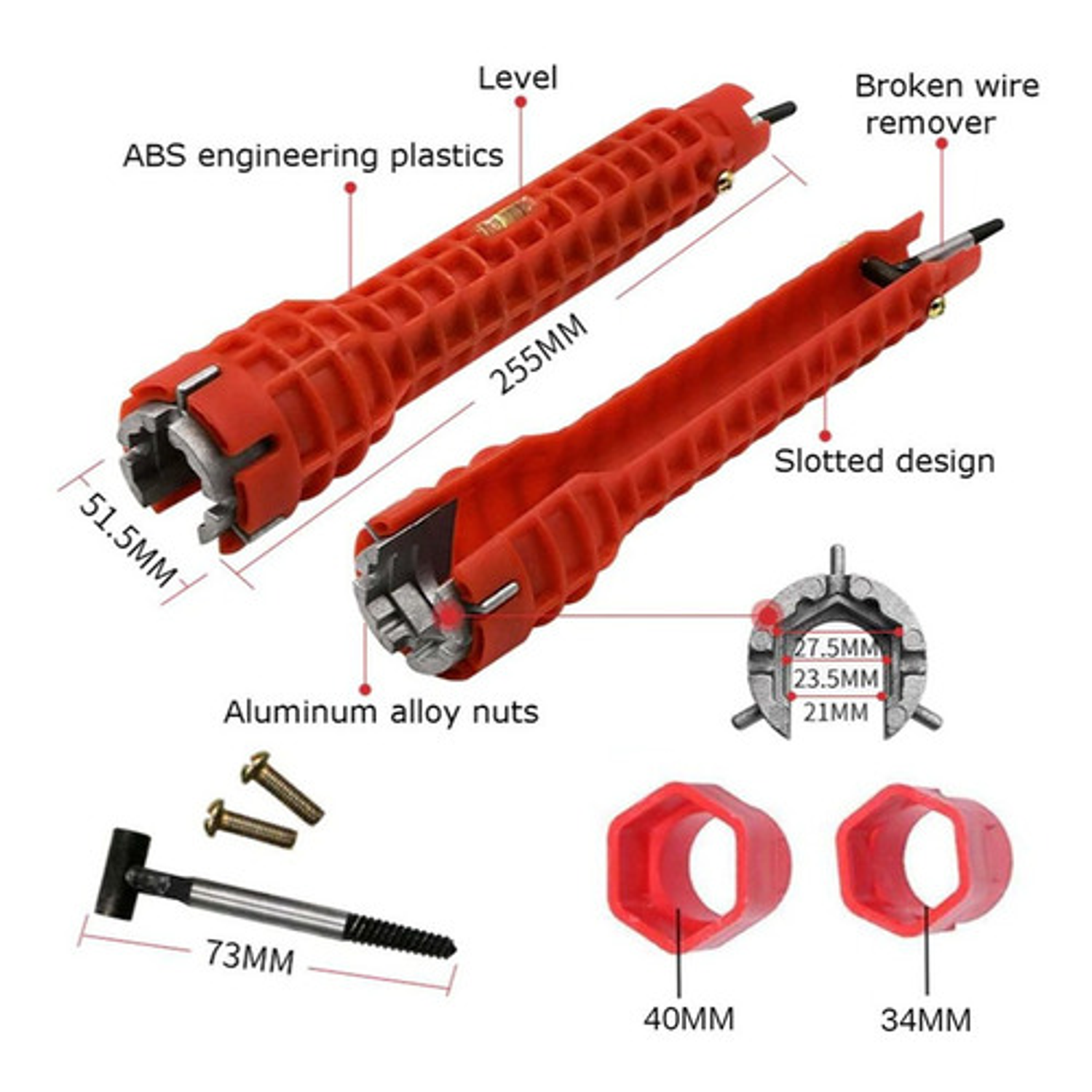 Llave Tubo Multiuso Tuerca Flexible Grifo Caño 8 En 1 10