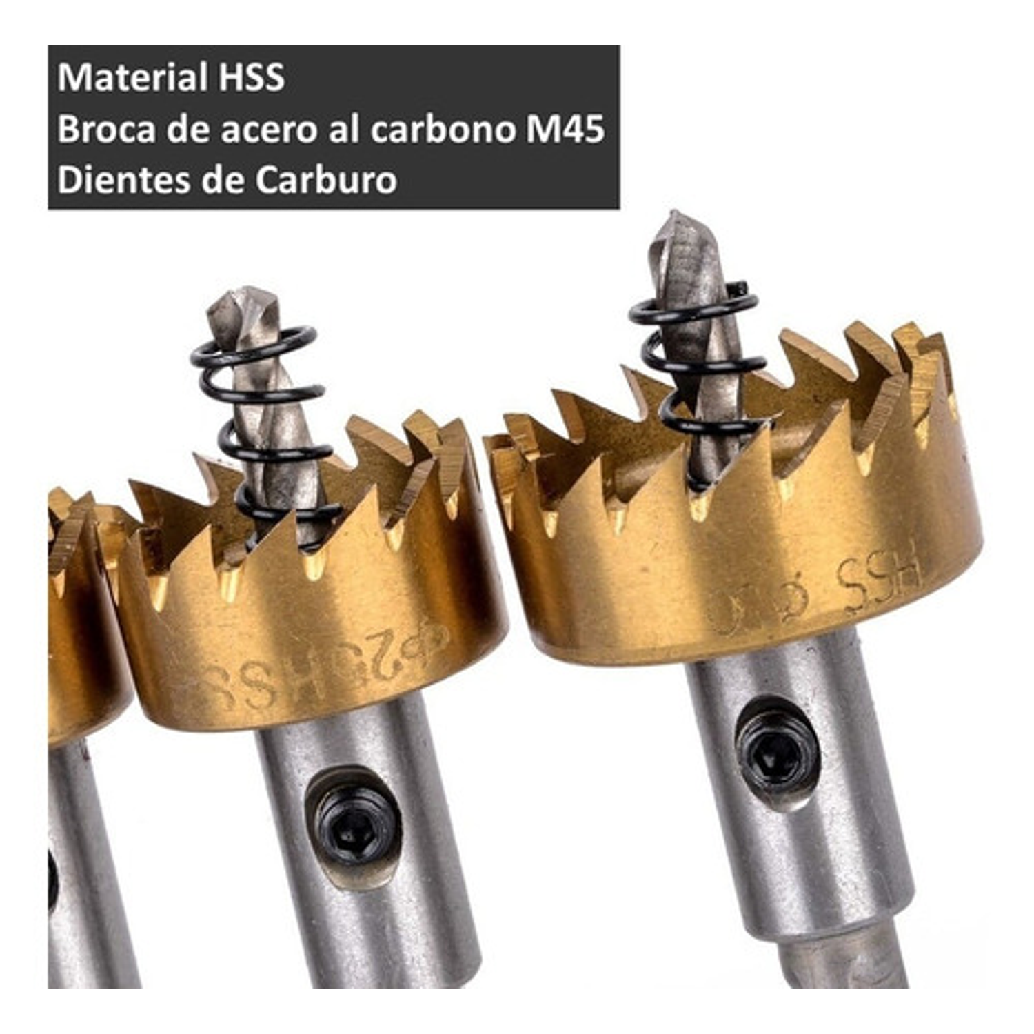 5 Brocas Copa Sierra Hss Carburo Para Metal Acero 4