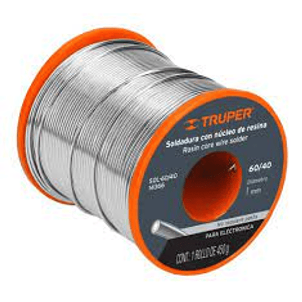 Soldadura Estaño Profesional Electronica 60x40 Truper 450g