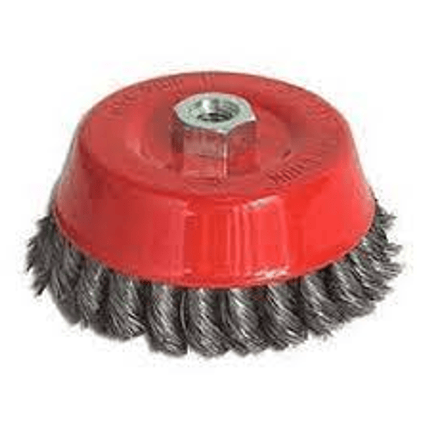 Grata Copa Trenzada Makros 5/8/14mm X 5 Multi-eje Con Anillo