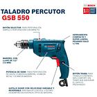 TALADRO BOSCH 3/8 GBM 600W 10 RE 1
