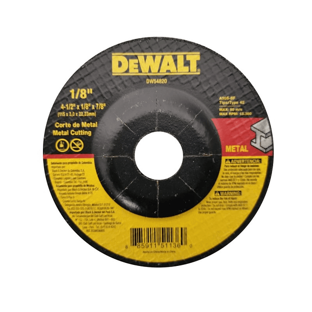 DISCO DEWALT 1/8 X 4 1/2 METAL DW54820 1