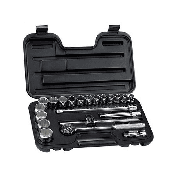 Juego Copas Cuad 1/2 3/8 - 1 1/8 22 Pcs Stanley 86533