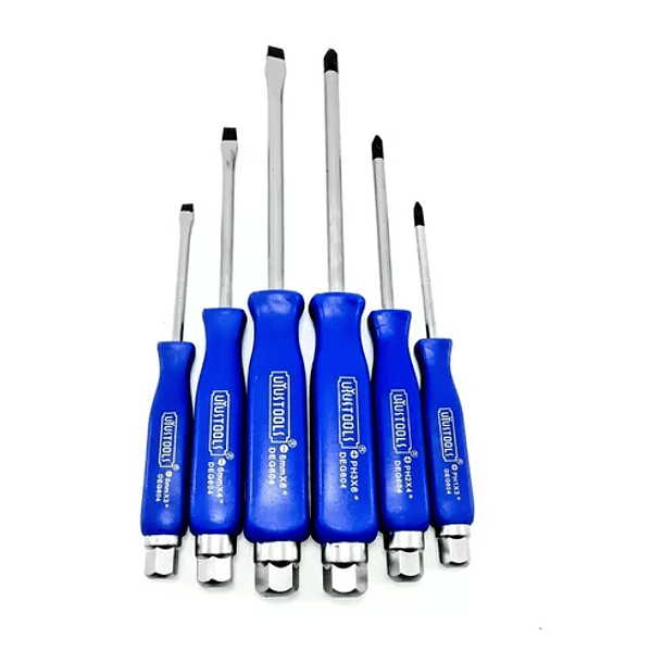 JGO DESTORNILLADORES UYUSTOOLS 6 PZA DEG604 GOLPE