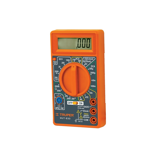 Multimetro Digital Truper Mut-830 10400 Naranja