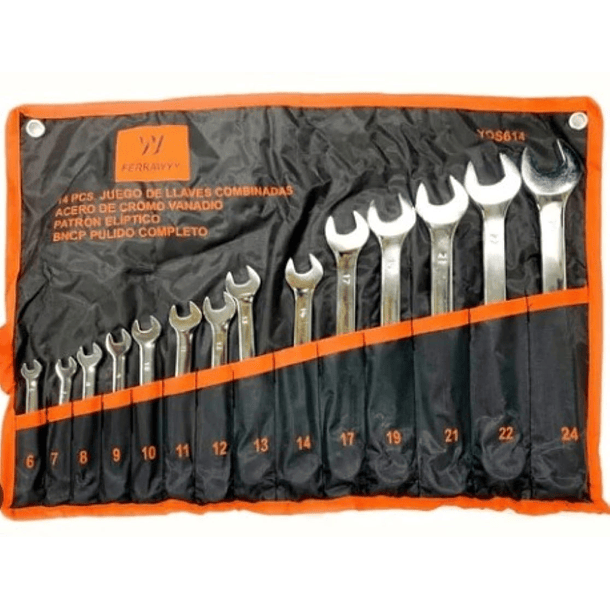 JGO LLAVES MIXTAS DRAGON TOOLS 14 PZAS 7-24 MM HDM-85-909