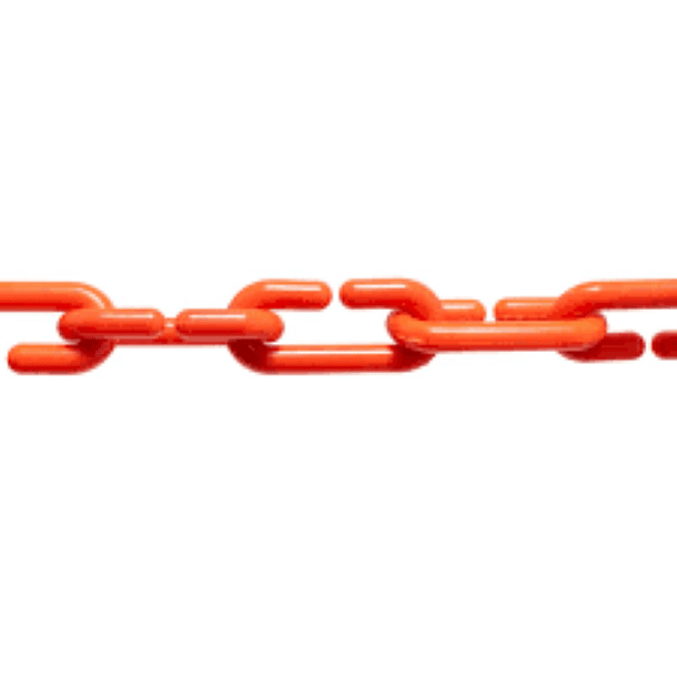 CADENA LUJO PLASTICA 5/16(8MM) X MT NARANJA 2