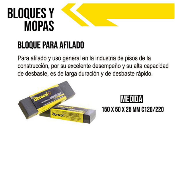 PIEDRA AFILAR ABRACOL C120-220 150 X 50 X 25MM 124291 1
