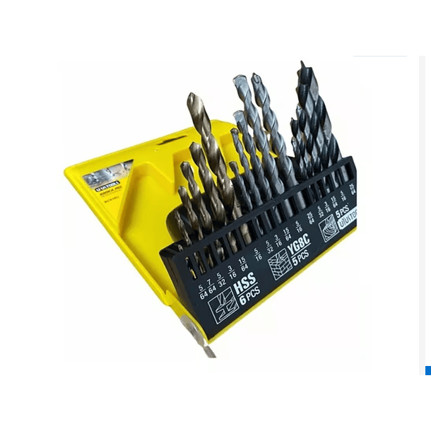 JGO BROCAS UYUSTOOLS 16 PZAS  MIXTAS MADERA / MURO / METAL BCX16U 2