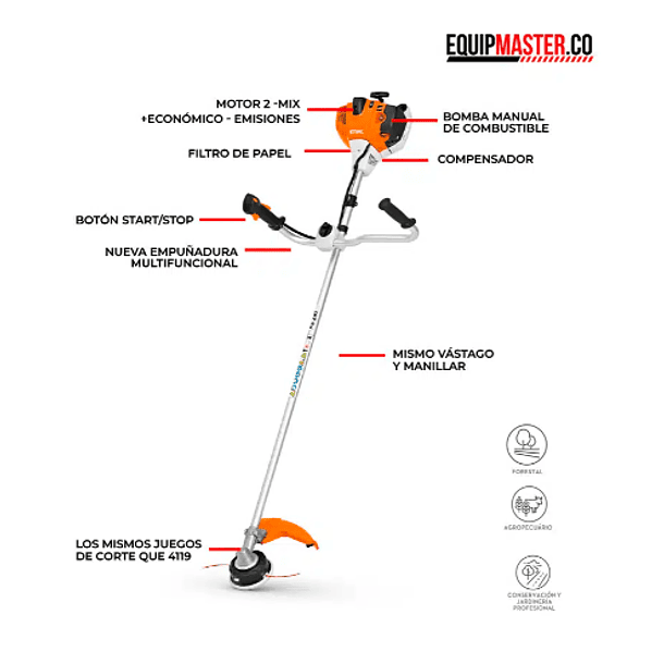 GUADAÑA STH 41.6CC 2KW-2.68 HP12800 RPM FS291 1