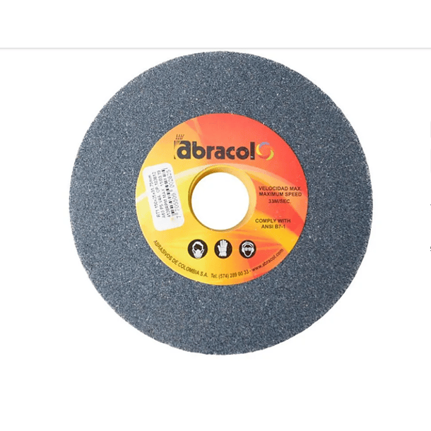 PIEDRA ESMERIL ABRACOL 6 X 1 A 60 GRIS