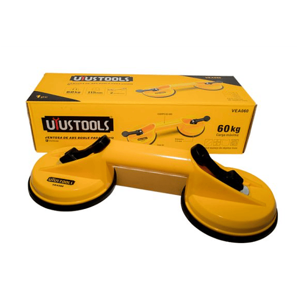 VENTOSA UYUSTOOL ABS DOBLE PARA VIDRIO 60KG VEA060
