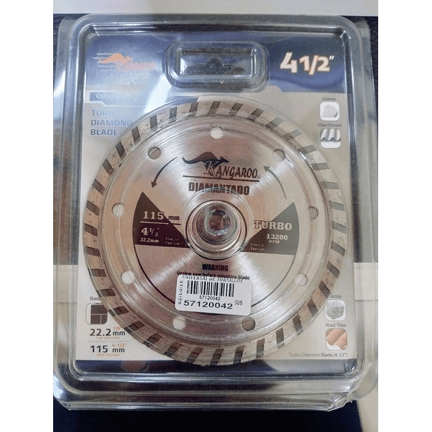 DISCO DIAMANTADO TURBO 4 1/2  KANGAROO KDT412