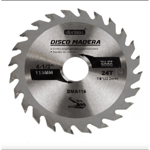 DISCO SIERRA CIRCULAR UYUSTOOLS 4 1/2 X 24 DIENTES DMA116 2