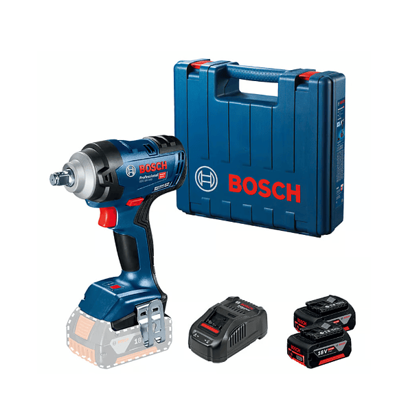 PISTOLA IMPACTO INALAMBRICA BOSCH GDS 18V-400+CARGADOR+2 BATERIAS 18V 4AH 0601.9K 1
