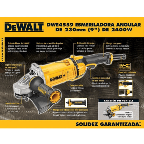 PULIDORA DEWALT 6500RPM 2400W 9