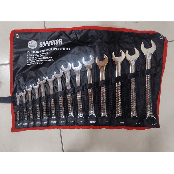 JGO LLAVES MIXTAS SUPERIOR 3/8 - 1 1/4 14PCS JMCP38114 2