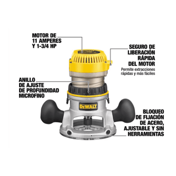 RUTEADORA DEWALT BASE FIJA 1-3/4HP. 750W DW-616 1