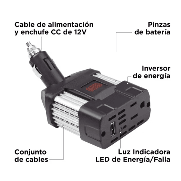 INVERSOR CONVERTIDOR BYD 12V - 110V 100W PI100LA-B3 2