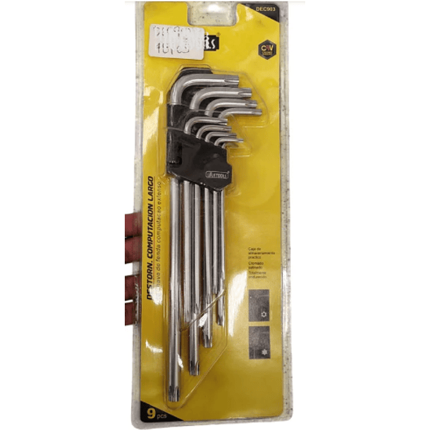 JGO LLAVES TORX EXTRALARGA UYUSTOOLS 9 PZS T-10 - T-50 DEC902