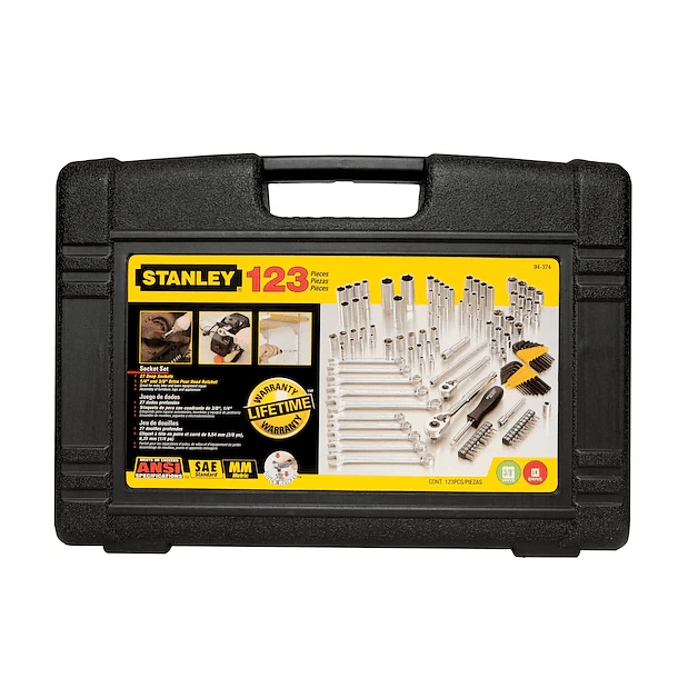 JGO COPAS STANLEY CUAD 3/8 / 1/4 MIXTO 123 PZAS 94-374 2