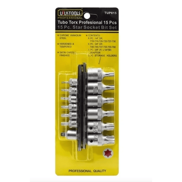 JGO COPAS TORX UYUSTOOL MACHO 15 PZAS  TUP015 1