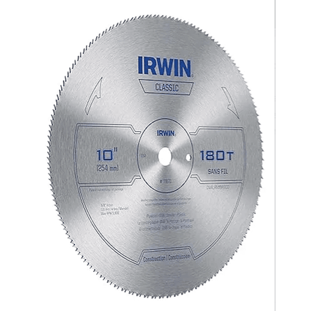 DISCO SIERRA CIRCULAR IRWIN 10PUL X 180 DIENTES 11870 1