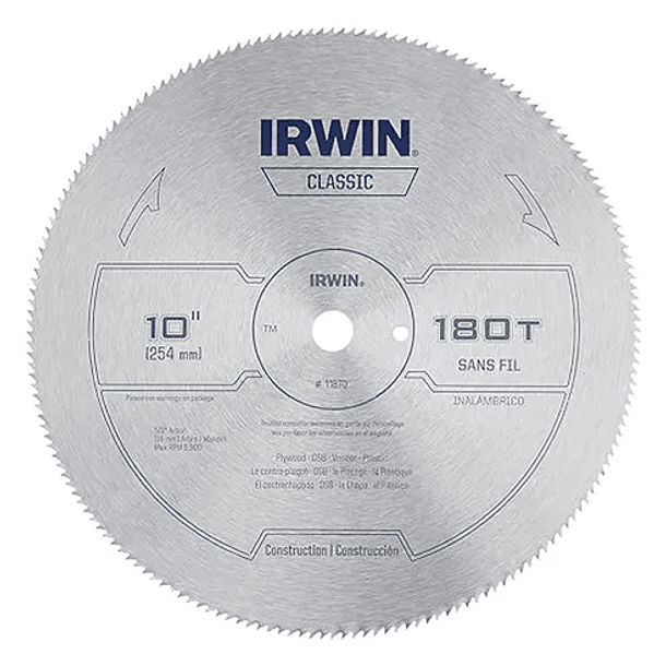DISCO SIERRA CIRCULAR IRWIN 10PUL X 180 DIENTES 11870 2