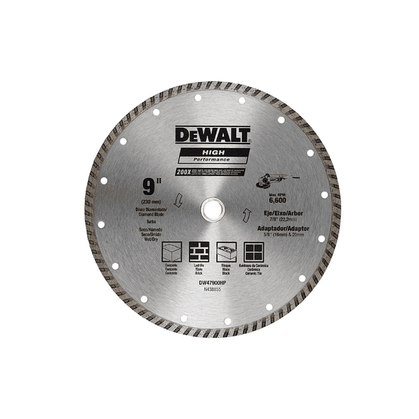 DISCO DIAMANTADO TURBO DEWALT 9