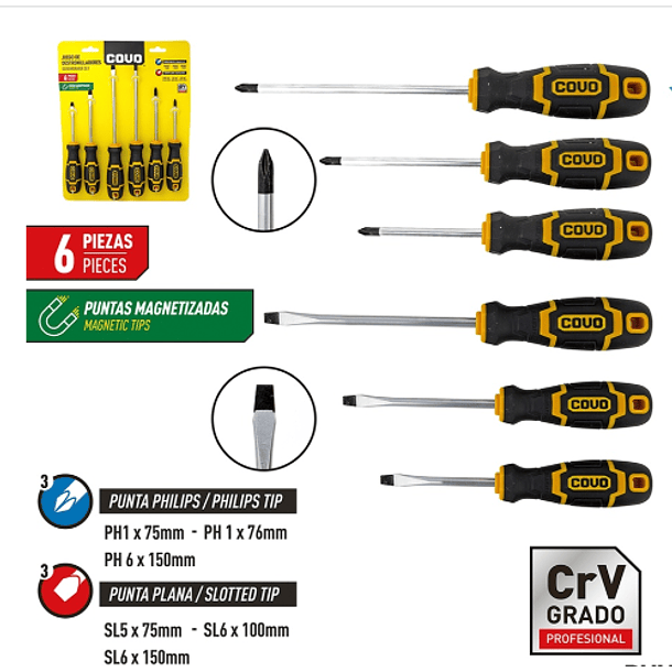 JGO DESTORNILLADORES COVO 6